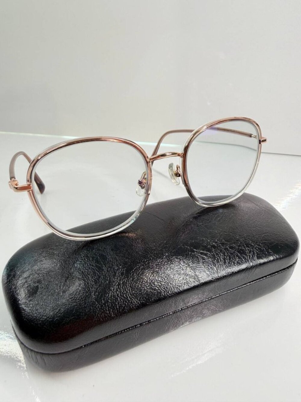 OLEVA Design Eyeglasses – Rose Gold Round Frame | RX Lenses Installed